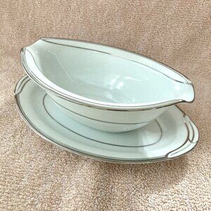 1950s Noritake Silverton 5569 Gravy Boat Attached Underplate Fine China VINTAGE